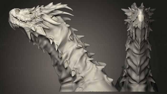Статуэтки грифоны и драконы (Голова дракона, STKG_0004) 3D модель для ЧПУ станка